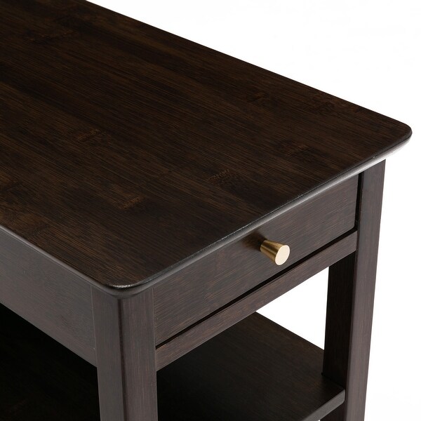 Connexion Decor Verenney End Table With Drawer， Dark Walnut