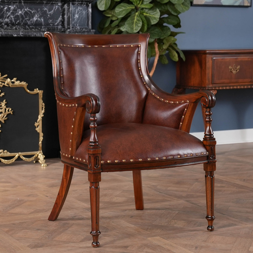 Leather Regency Chair  Fireside Chair   Traditional   Armchairs And Accent Chairs   by Niagara Furniture  Houzz