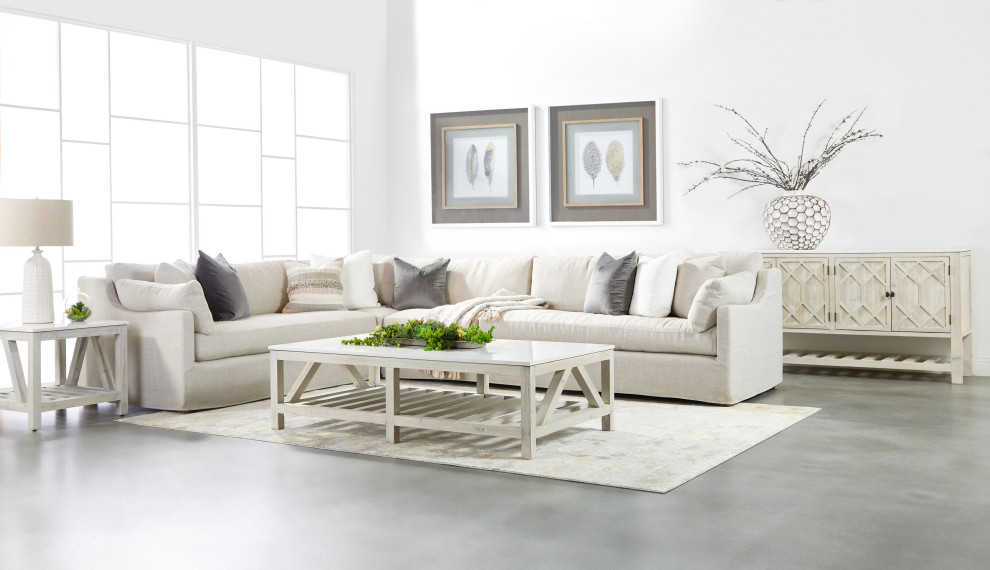 Lena Modular Slipcover 1 Seat Armless Chair   Transitional   Armchairs And Accent Chairs   by Sideboards and Things  Houzz