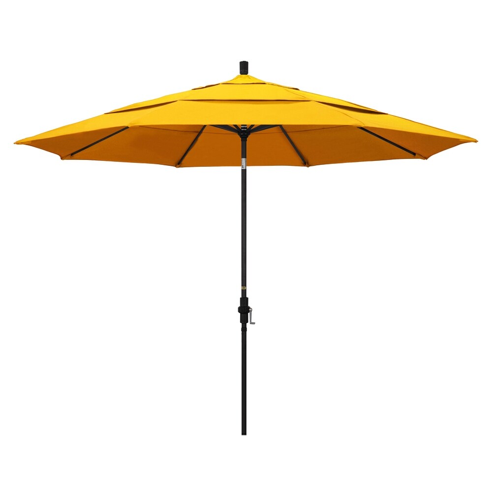 California Umbrella 11 Foot Round Aluminum  Crank Open Collar Tilt Patio Umbrella  Sunbrella Fabric
