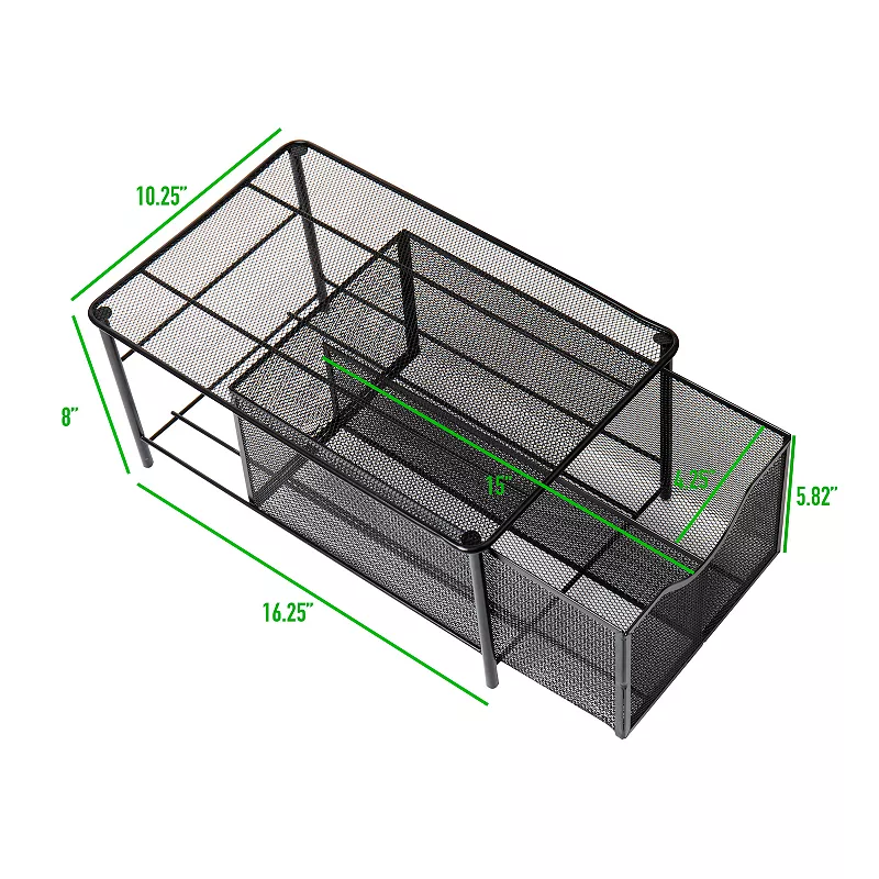 Mind Reader Network Collection 2-Compartment Sliding Basket Storage