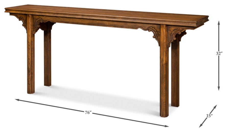 Equestrian Console Table Reclaimed Wood   Transitional   Console Tables   by Sideboards and Things  Houzz