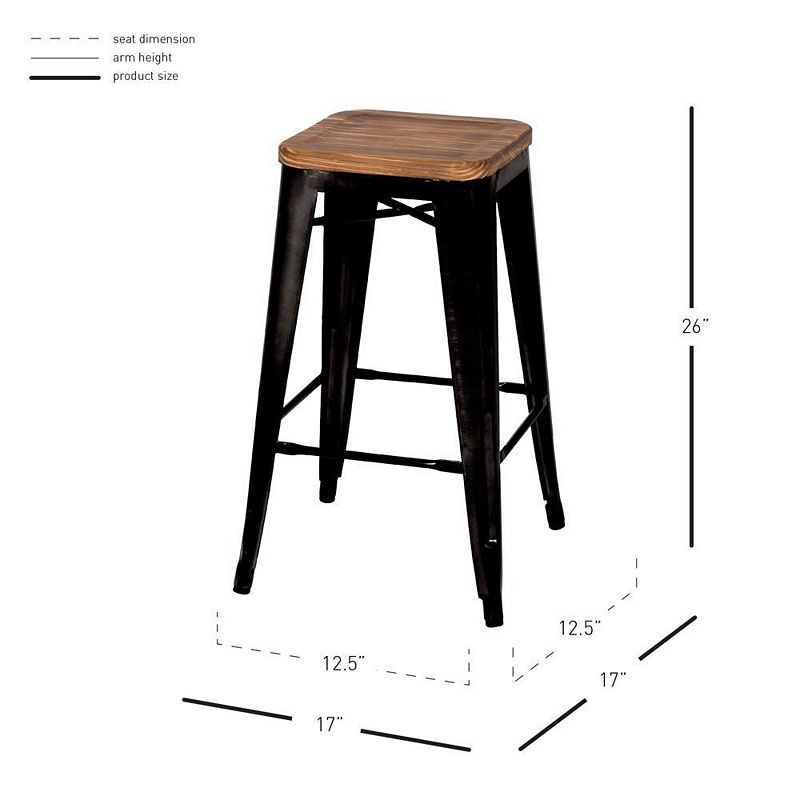 New Pacific Direct Metropolis Backless Counter Stool， (Set of 4)