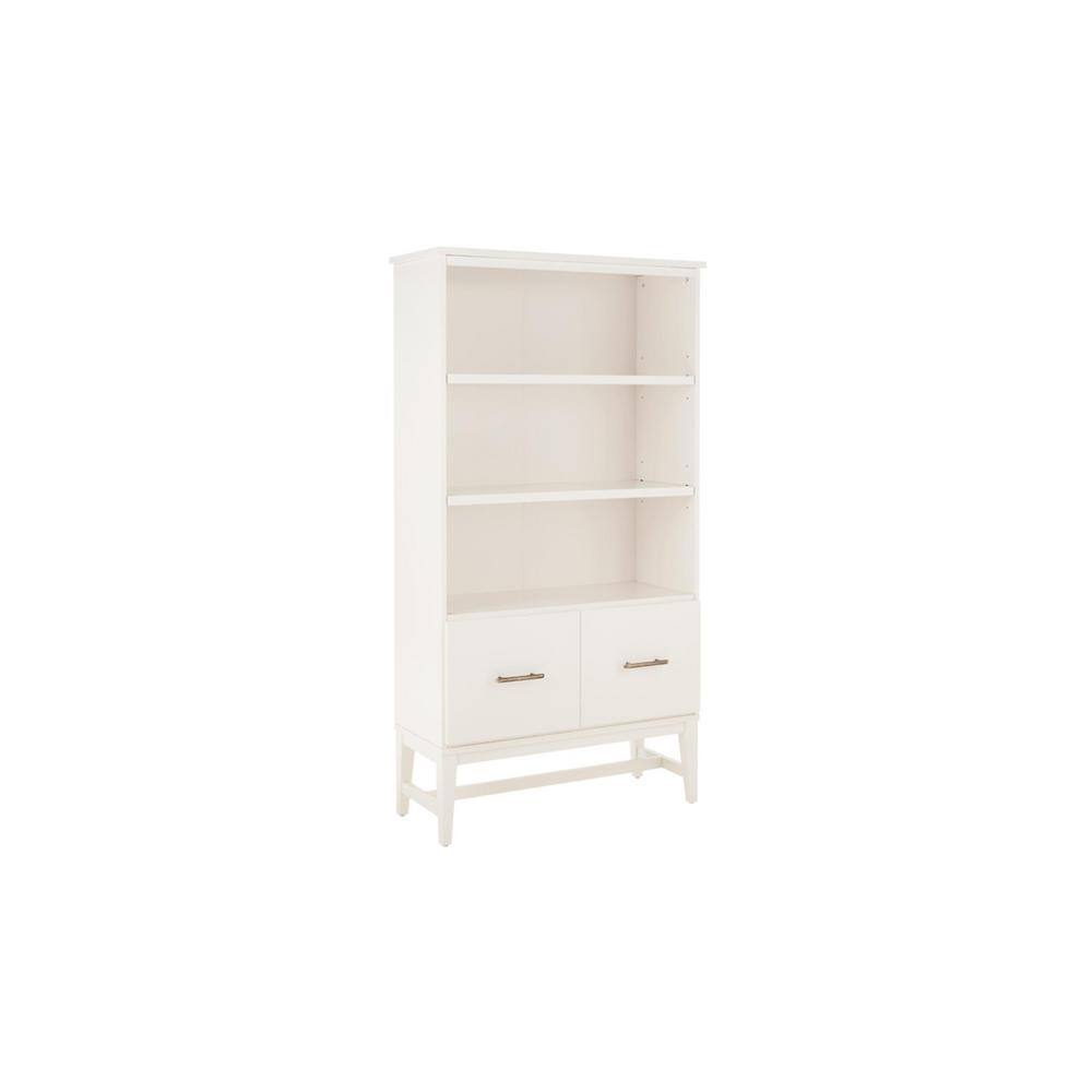 Home Decorators Collection 61 in. Ivory Wood Adjustable 3-Shelf Standard Bookcase SK19345Cr2-V