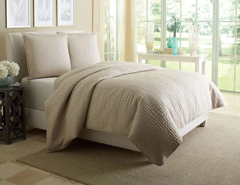 Taupe Dash Queen 3 Piece Bedding Collection