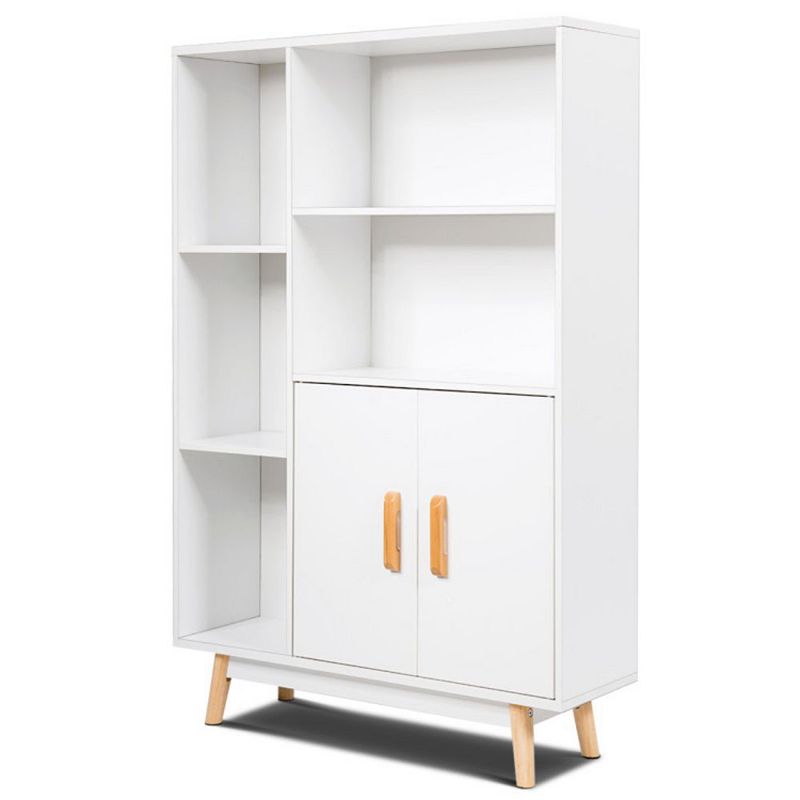 Hivago Free Standing Pantry Cabinet with 2 Door Cabinet and 5 Shelves