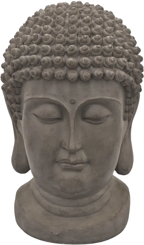 32.25 Inch Clay Gray Buddha Head