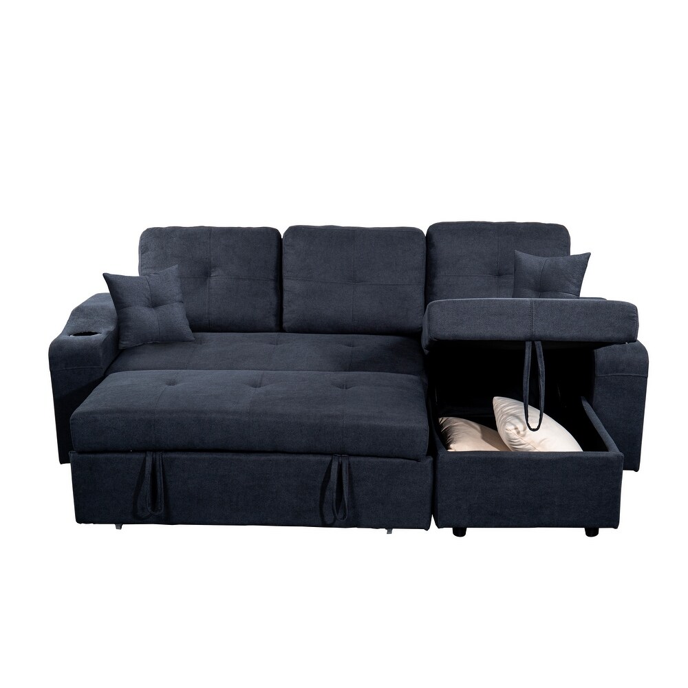 Right facing Sectional Sofa with Footrest  Convertible Corner Sofa with Armrest Storage