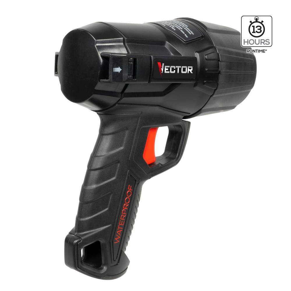 VECTOR 800 Lumen Waterproof LED Handheld Spotlight 6 AA Batteries Included WPAK5V