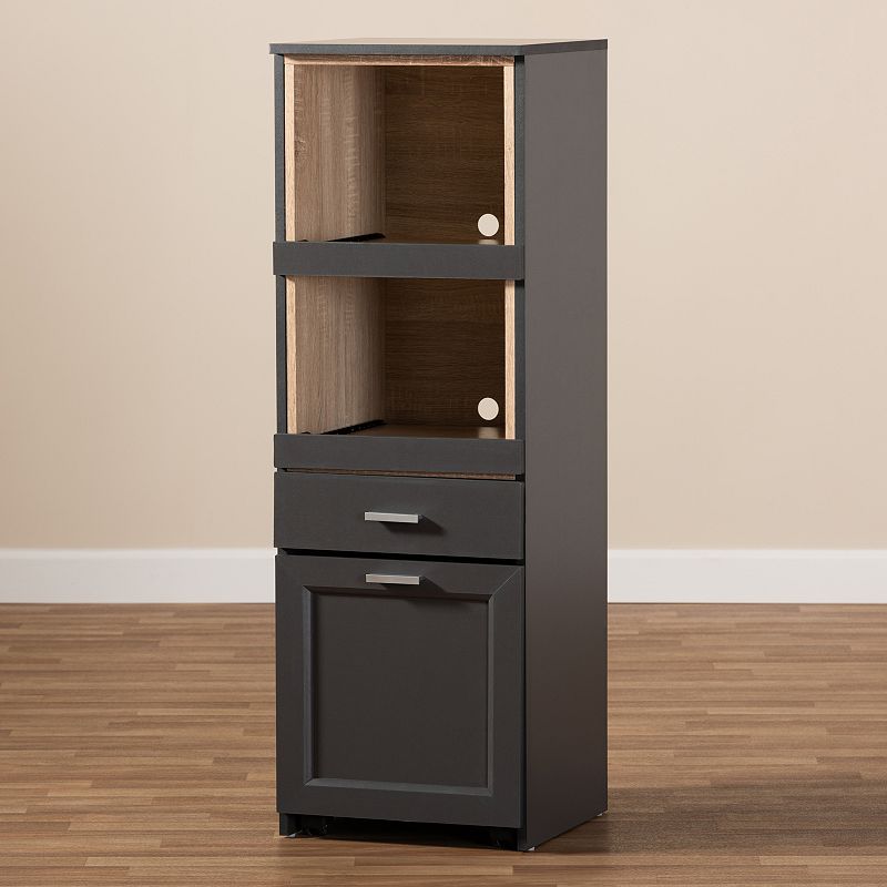 Baxton Studio Fabian Dark Gray Kitchen Storage Cart