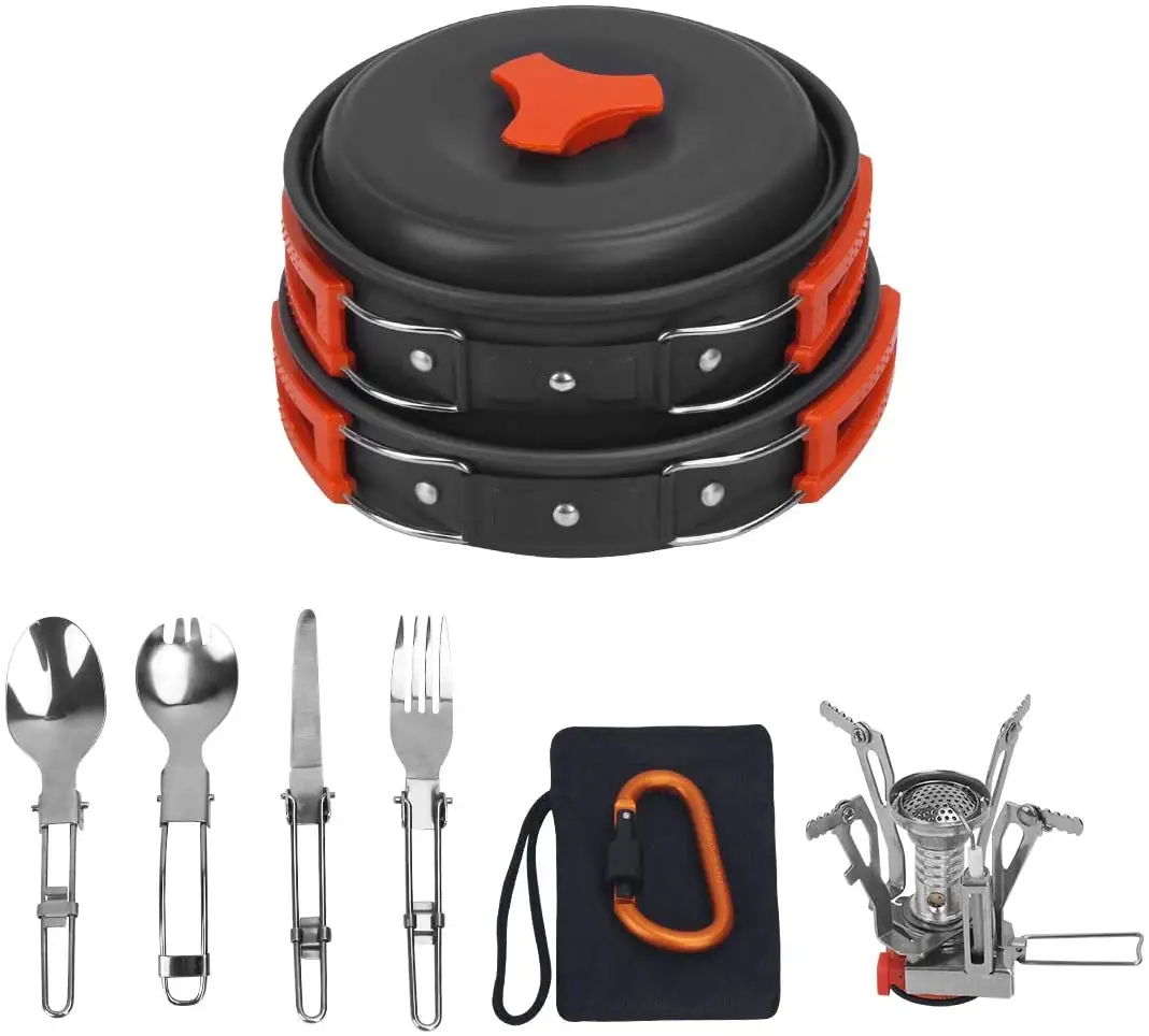 Your city 16pcs Hiking Backpacking Non stick Portable Outdoor Camping Cookware Set / Mess Kit / Cookset / Camp Kitchen