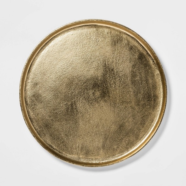 Round Aluminum Tray Gold