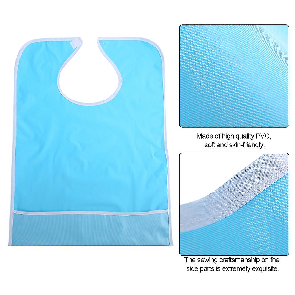 Waterproof Adult Elder Mealtime Eating Bib Clothes Clothing Protector Dining Aid Light Blue