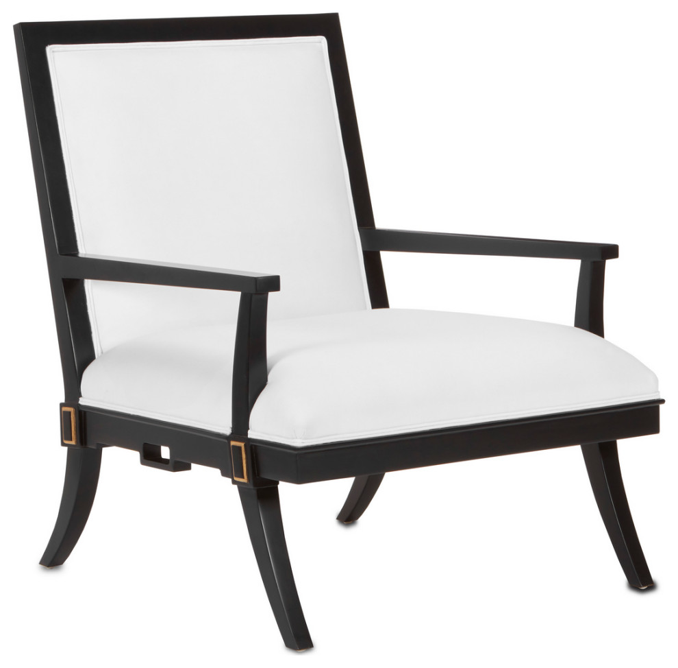 Currey and Company 7000 0471 Chair  Black/Gold Leaf Finish   Transitional   Armchairs And Accent Chairs   by Ultra Design Center  Houzz