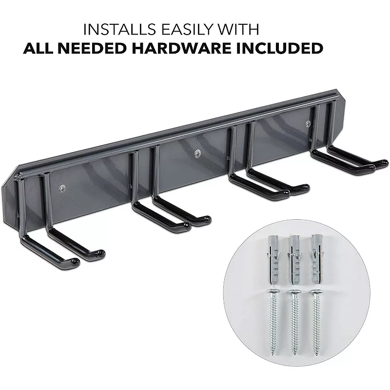 RaxGo Ski Wall Rack， Holds 4 Pairs of Skis and Skiing Poles or Snowboard