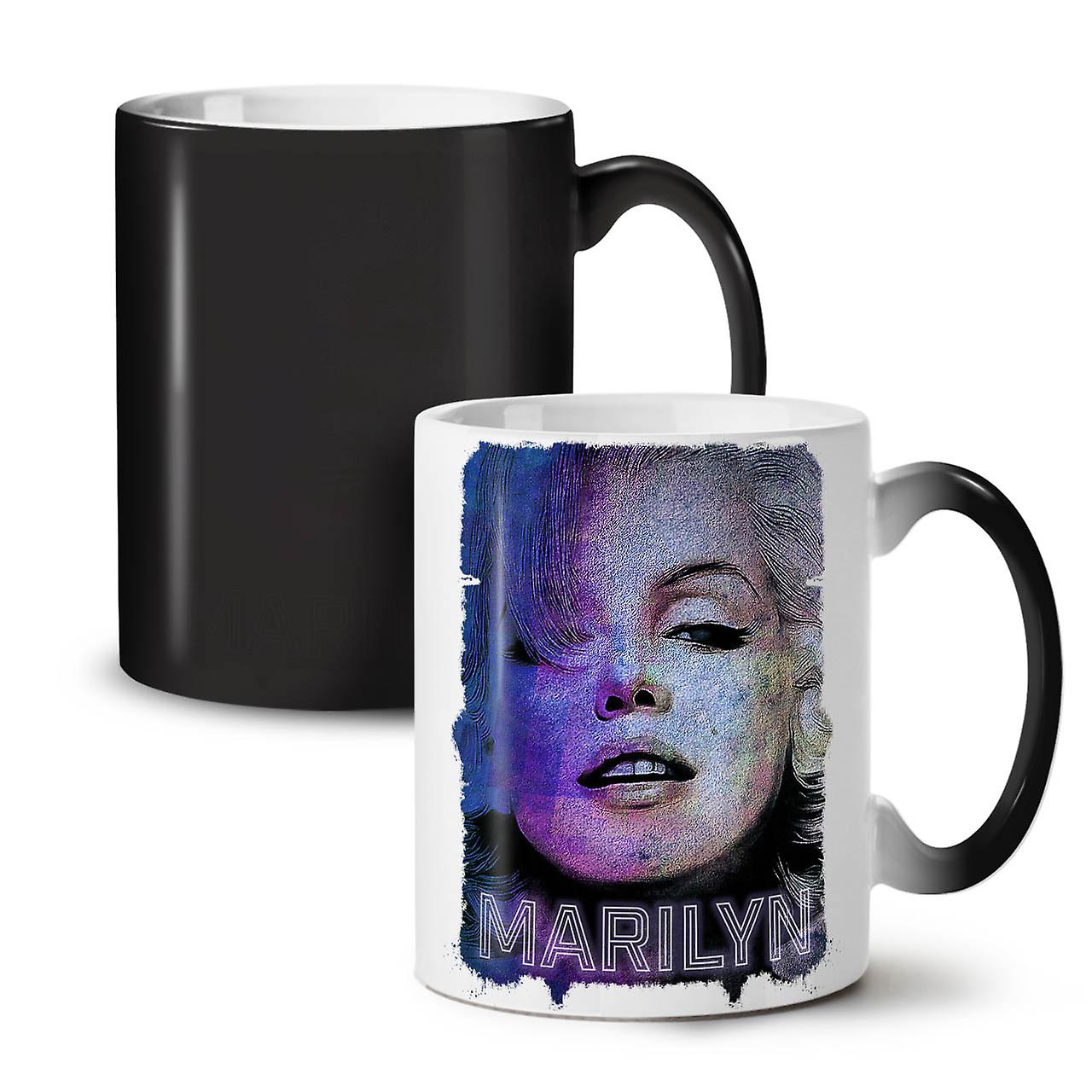 Famous Marilyn NEW Black Colour Changing Tea Coffee Ceramic Mug 11 oz | Wellcoda