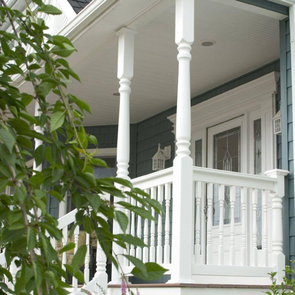 RDI Porch and Newel 4 in. x 4 in. x 9 ft. Vinyl Turned Porch Post with 2500 lbs. Capacity 73018752