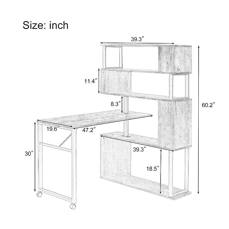 Merax Office Computer Desk L-shaped Corner Table