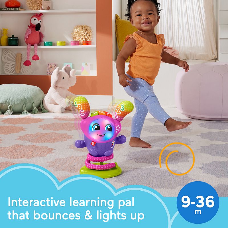 Fisher-Price Baby Learning Toy with Music Lights and Bouncing Action， DJ Bouncin’ Star