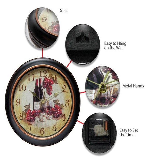 Pinot Wall Clock Black Infinity Instruments