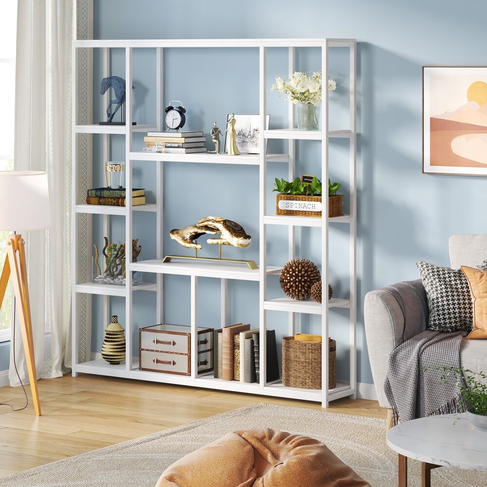 12 Open Shelf Etagere Bookcase Book Shelves Display Shelf   70.86'' H x 59'' W x 11.8'' D