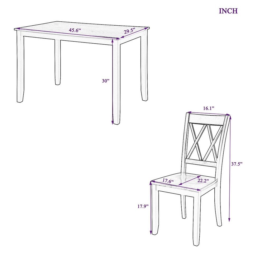 5 Piece Wood Dining Set