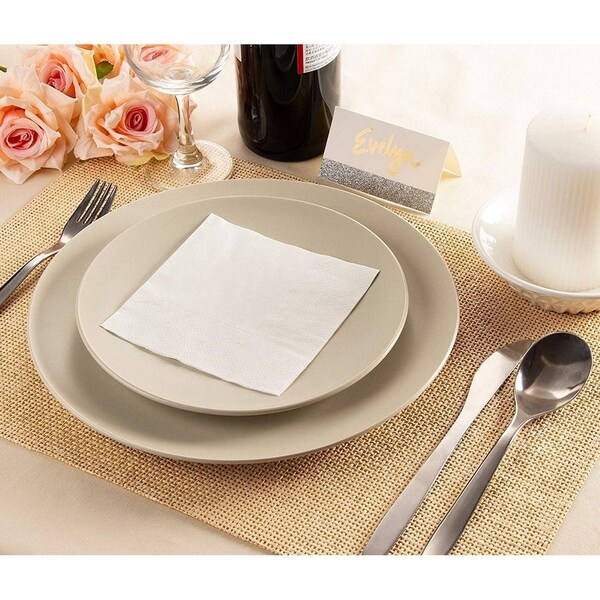 White Cocktail Napkins - 500-Pack Disposable Paper Napkins， 2-Ply， Plain White