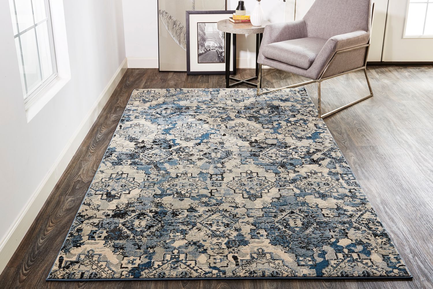 Tullamore Blue and Tan Rug by BD Fine