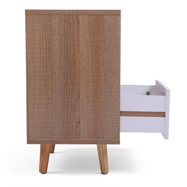 Modern End Table Side Table Nightstand with Drawer and Shelf