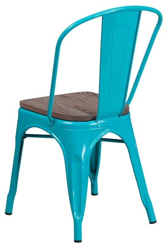 Metal Stackable Chair With Wood Seat   Contemporary   Armchairs And Accent Chairs   by Furniture East Inc.  Houzz