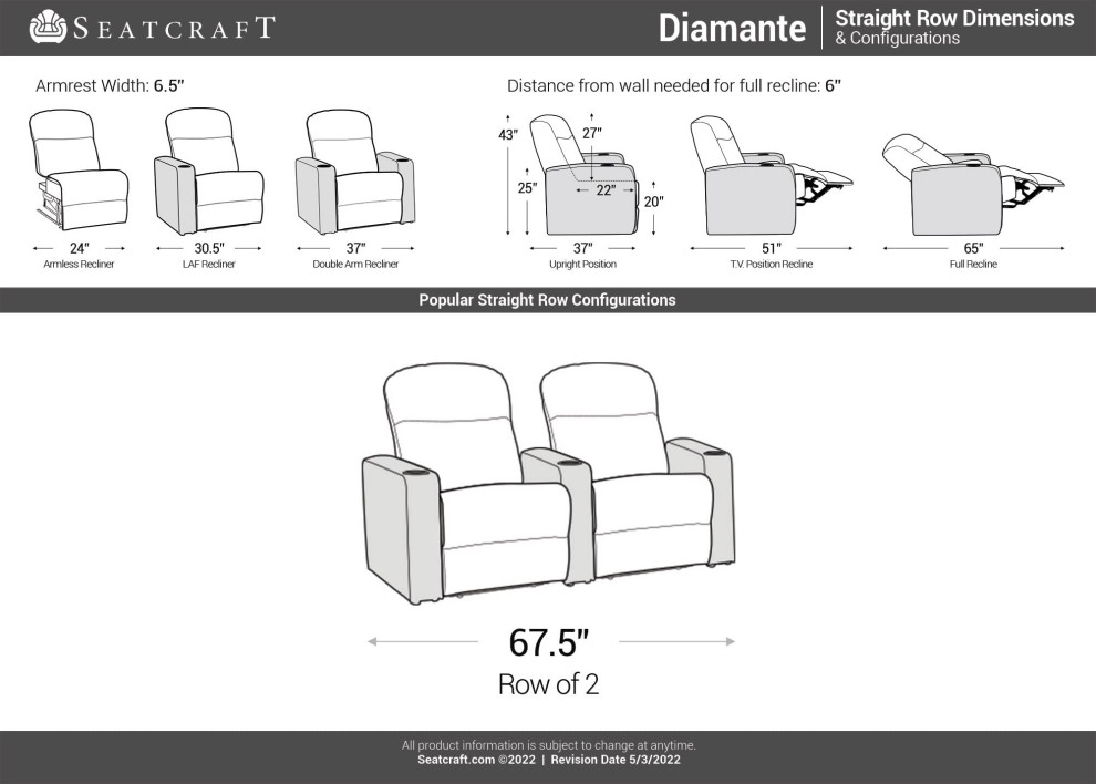 Seatcraft Diamante   Contemporary   Loveseats   by Stargate Cinema  Houzz