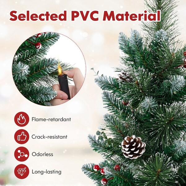 Gymax 2PCS 3 FT Artificial Xmas Tree w/ 81 Branch Tips Eucalyptus