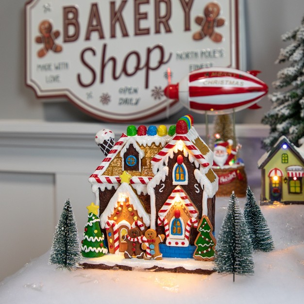 Led Lighted Gingerbread Christmas Candy House Village Display