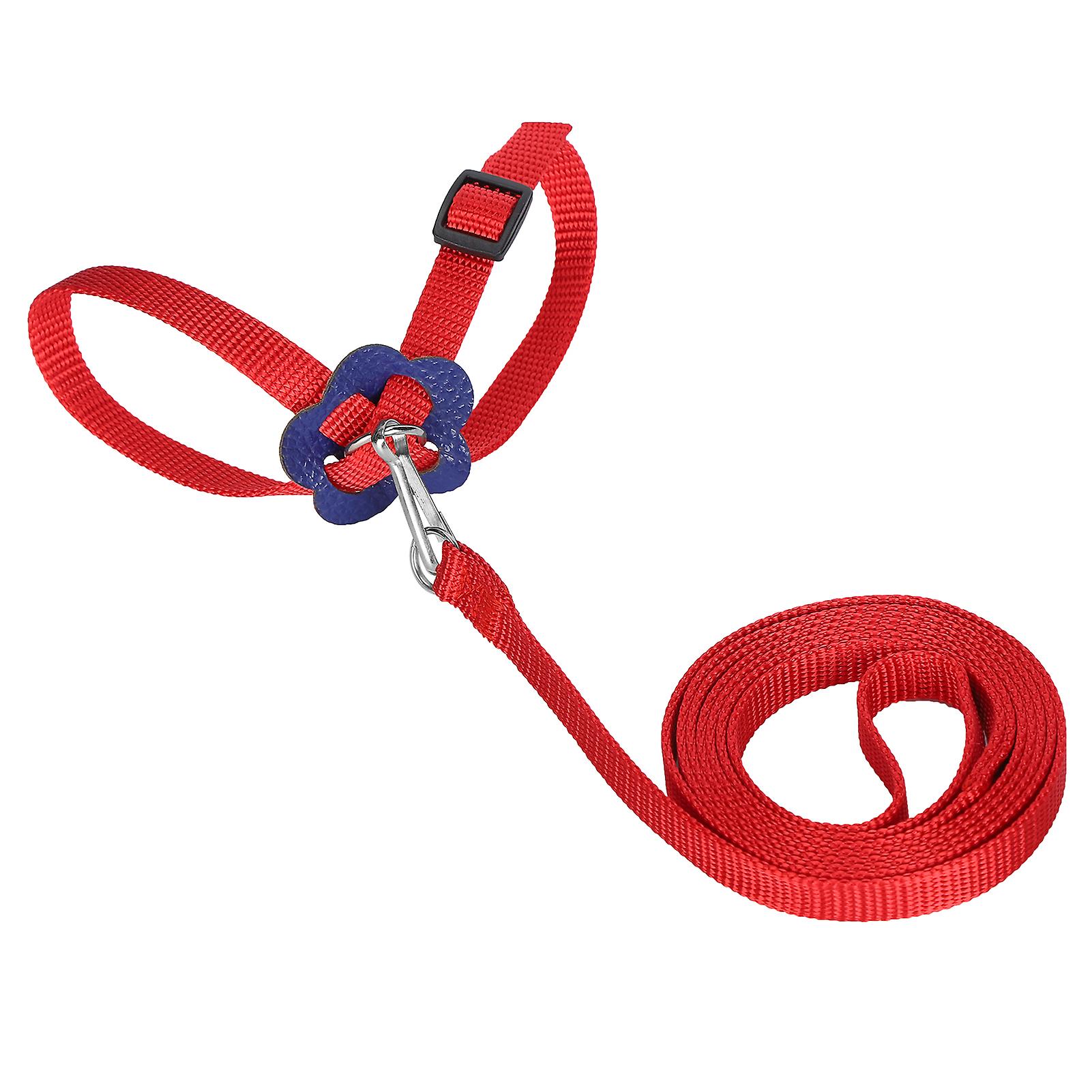 Bird Harness Parrot Leash Adjustable Birds Nylon Antibite Rope For Outdoor Training(rouge )