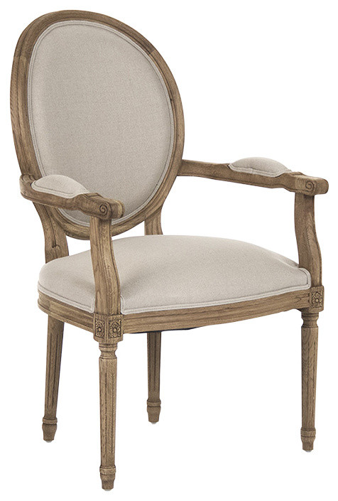 Medallion Arm Chair  Natural Oak   French Country   Armchairs And Accent Chairs   by Nook  ampCottage  Houzz