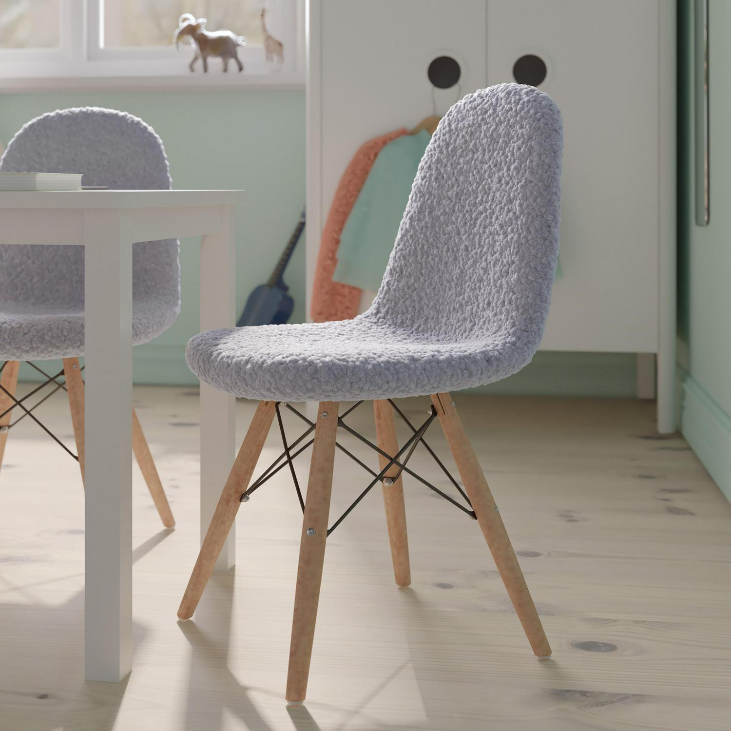 Flash Furniture Zula Collection Kids Furry Chairs， Gray