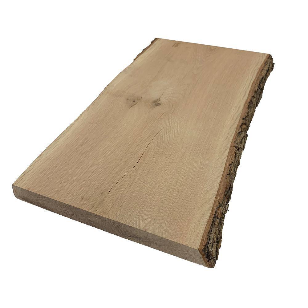 Swaner Hardwood 2 in. x 12 in. to 16 in. x 8 ft. Rustic White Oak Live Edge Sawn Board OL08140096WO