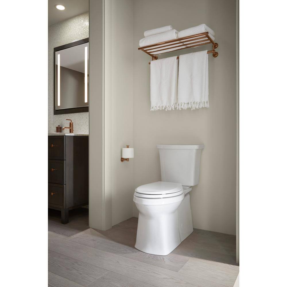 KOHLER Corbelle Comfort Height Revolution 360 12 in. Rough-In 2-Piece 1.28 GPF Single Flush Elongated Toilet in White K-3814-0