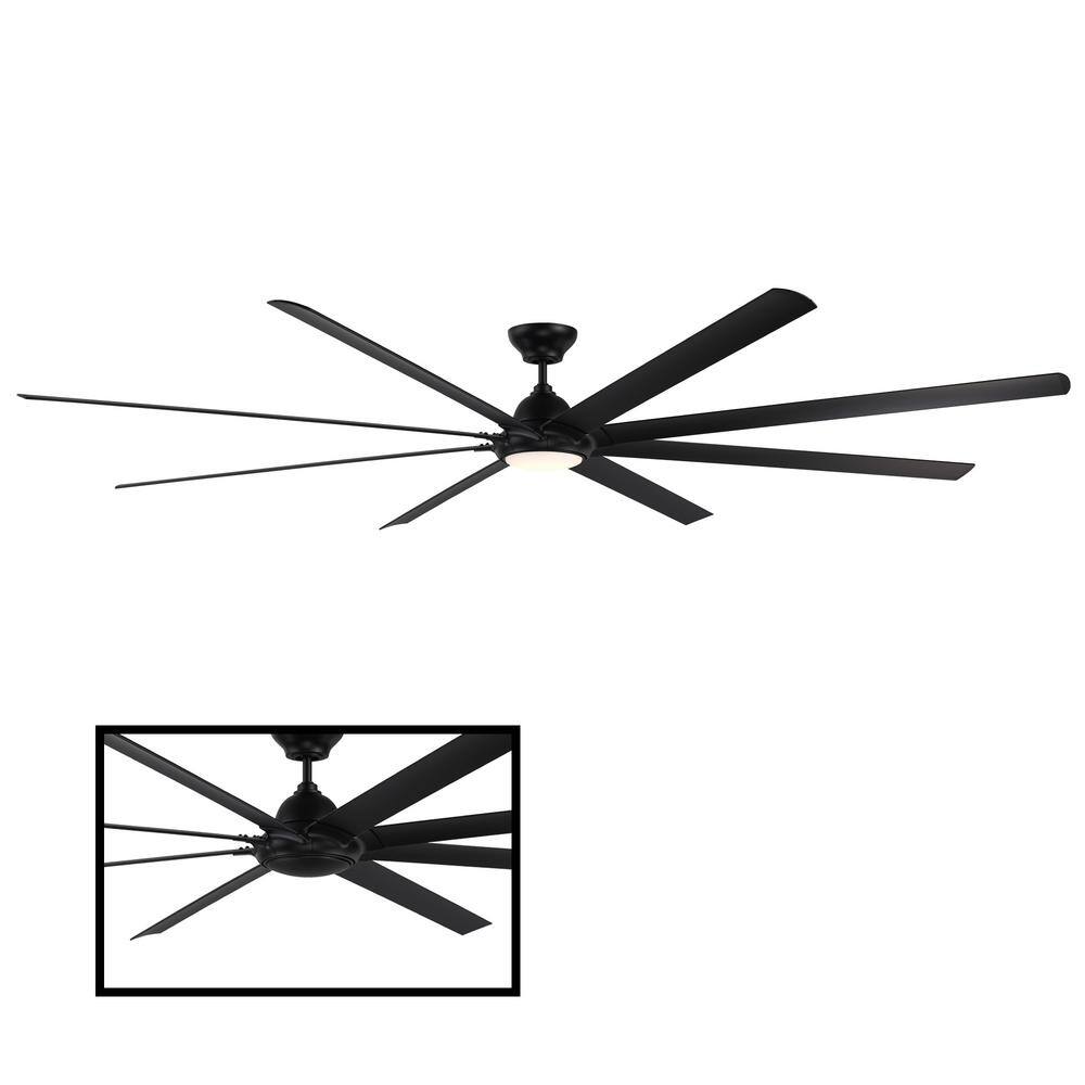 Modern Forms Hydra 120 in. 3000K Integrated LED IndoorOutdoor Matte Black Smart Ceiling Fan with Light Kit and Wall Control FR-W1805-120L-MB