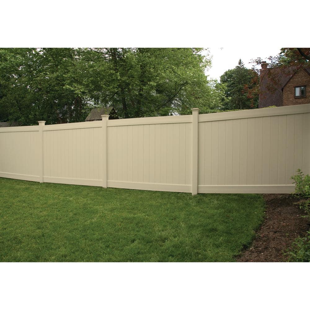 Veranda Linden 6 ft. H x 8 ft. W Sand Vinyl Privacy Fence Panel Kit 73013297