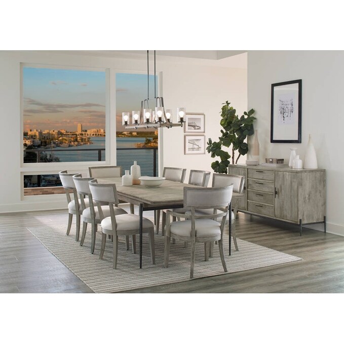 Solid Wood with Grey Linen Upholsty Dining Side Chair