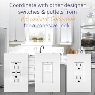 Legrand radiant 15-Amp 3-Way DecoratorRocker Light Switch with Microban Antimicrobial Protection in White TM873WAMCC4