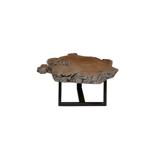 Brown Iron Contemporary Coffee Table 34 x 58 x 4