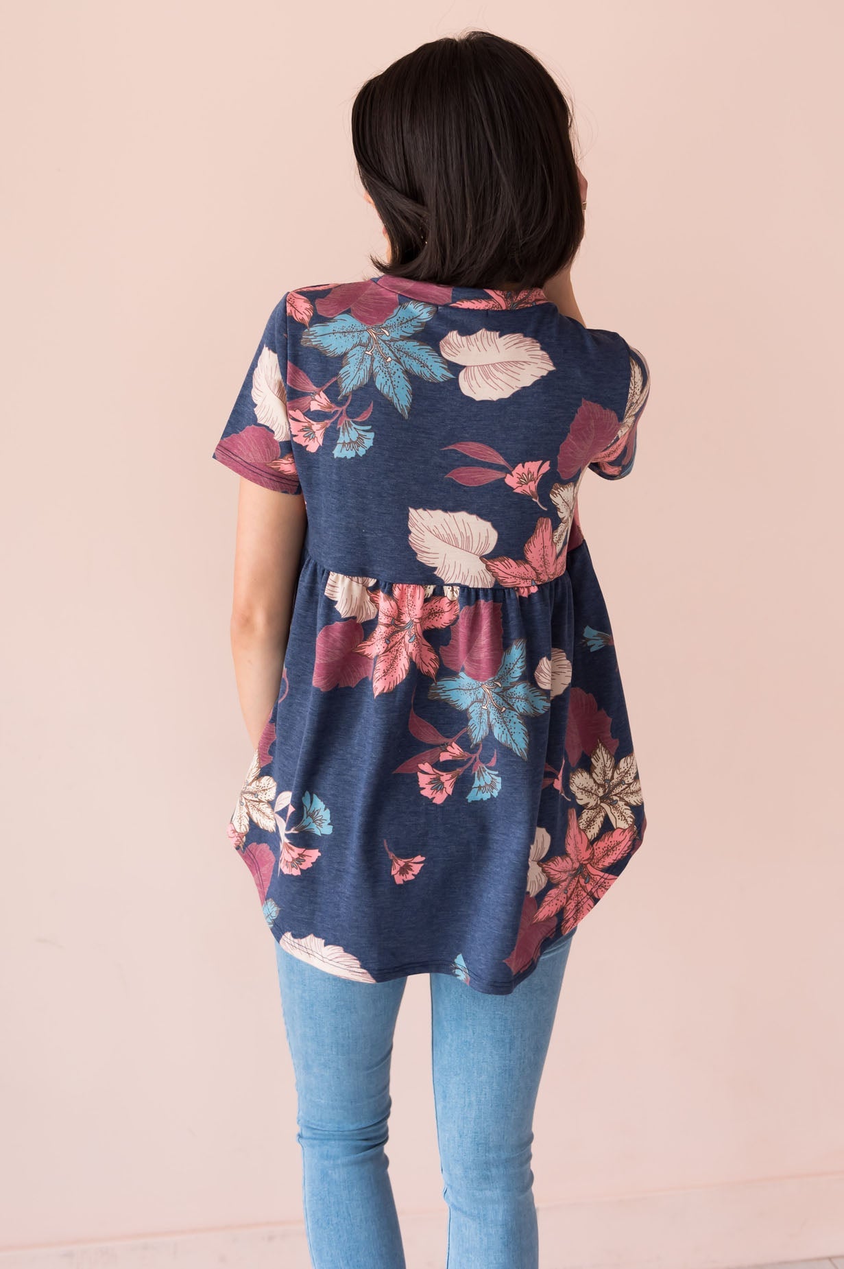 Breezy Floral Modest Babydoll Top