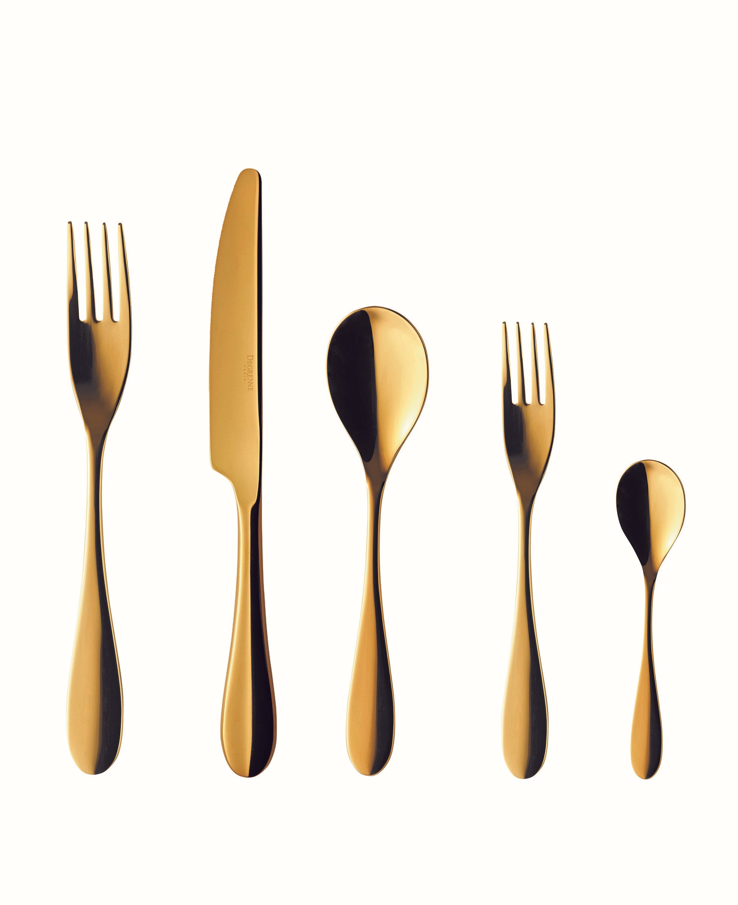 Onde 20 Piece Flatware Set in Gold