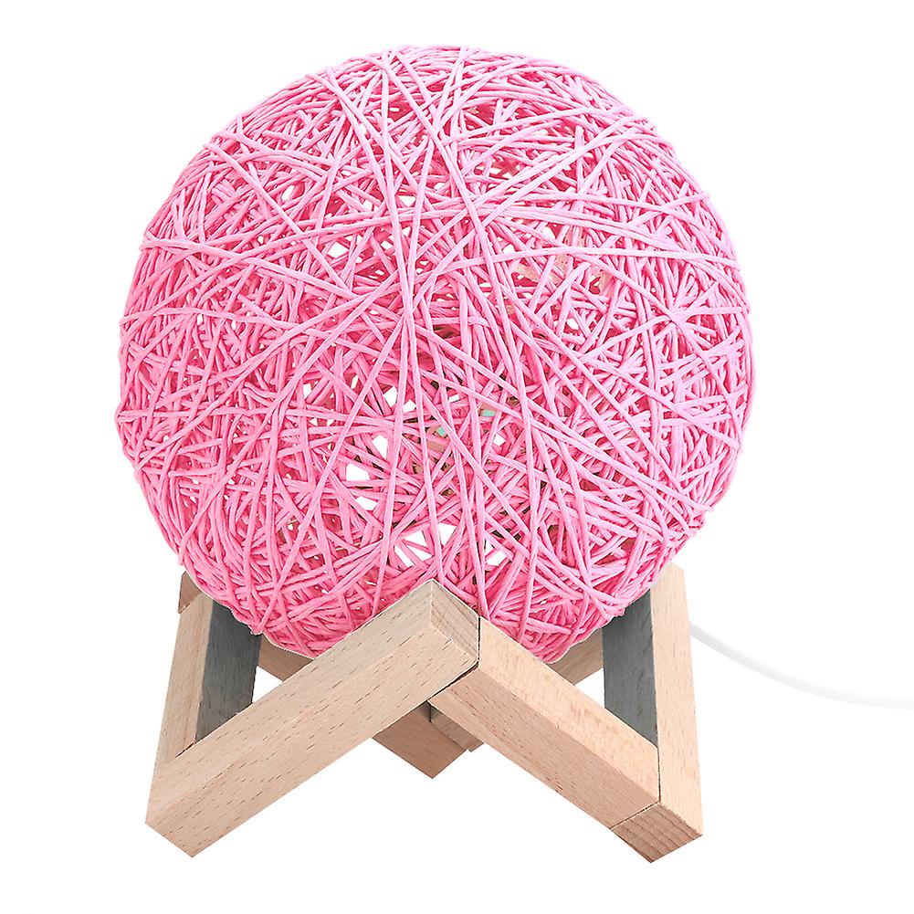 Usb Charging Ball Style Night Lamp Sepak Takraw Led Light For Home Room Bedroom Pink