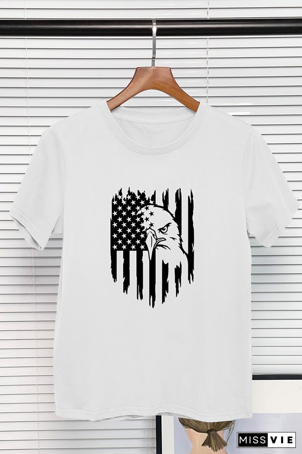 US Flag Print Graphic Tee