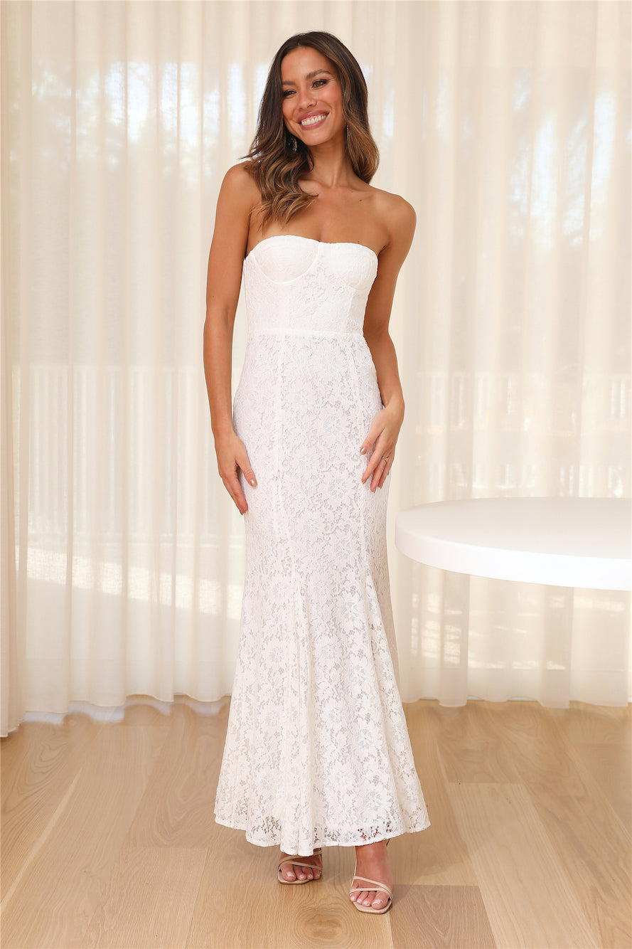 Lace Vacation Maxi Dress White