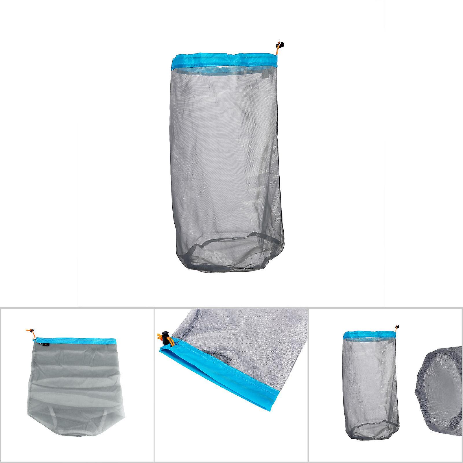 Ultralight Mesh Drawstring Sack Outdoor Travel Hiking Camping Stuff Storage Bag(blue Xl)