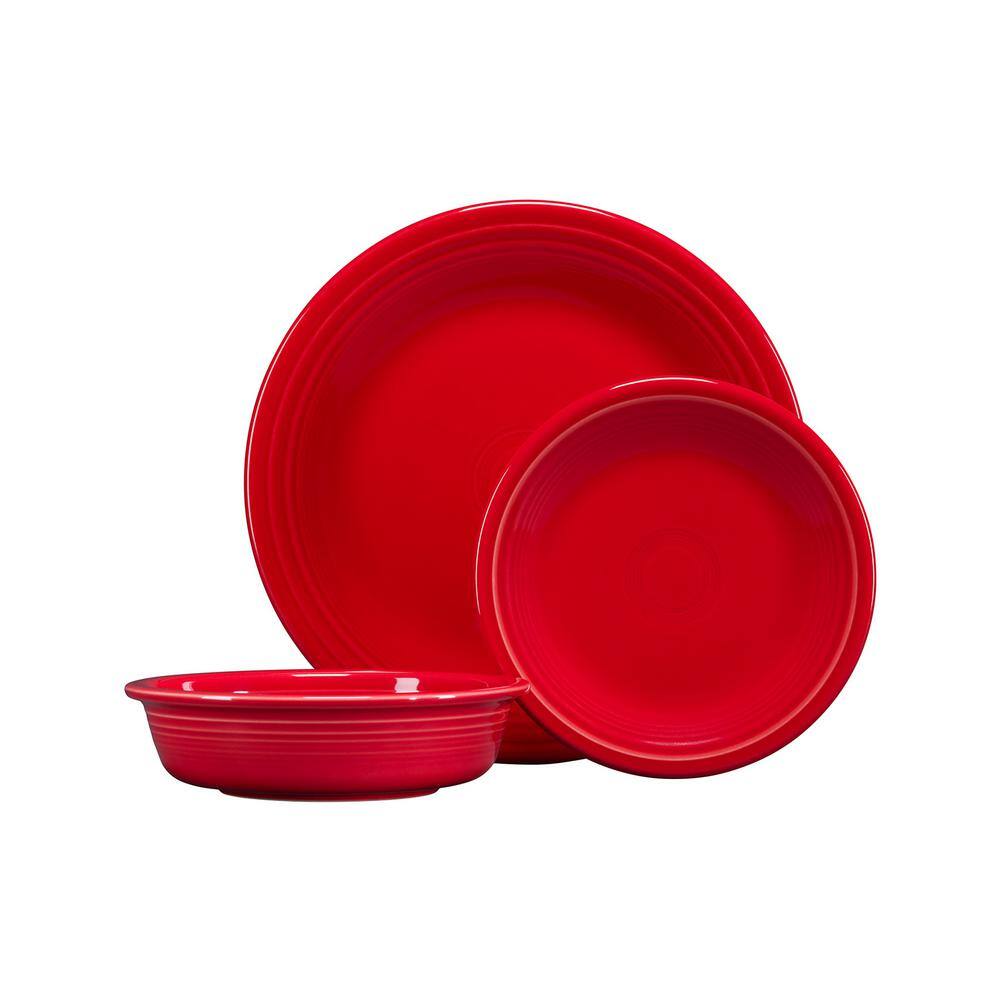 Fiesta 3-Piece Casual Scarlet Ceramic Dinnerware Set (Service for 1) 1494326U